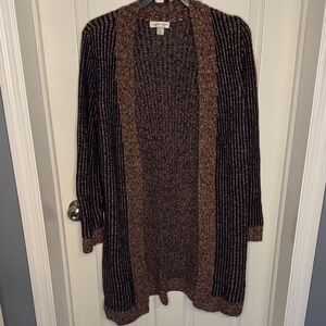 EUC Christopher & Banks Brown and Black Heavy Cardigan